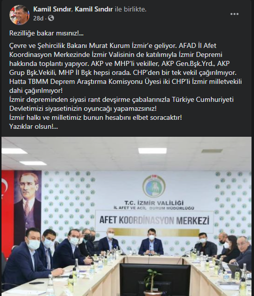 İzmir depreminin konuşulduğu toplantıya CHP'li vekiller çağrılmadı