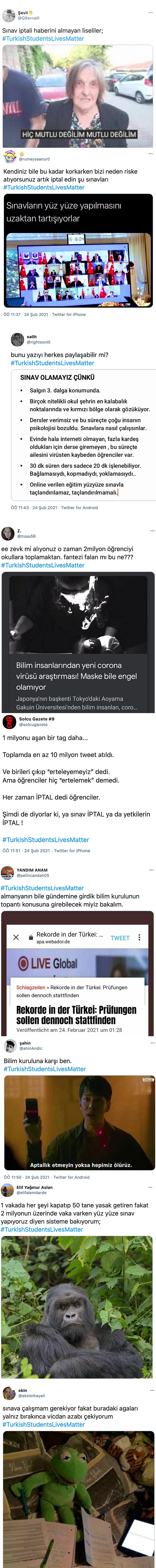 Öğrencilerden yüz yüze sınava 2 Milyon Tweet ile tepki geldi