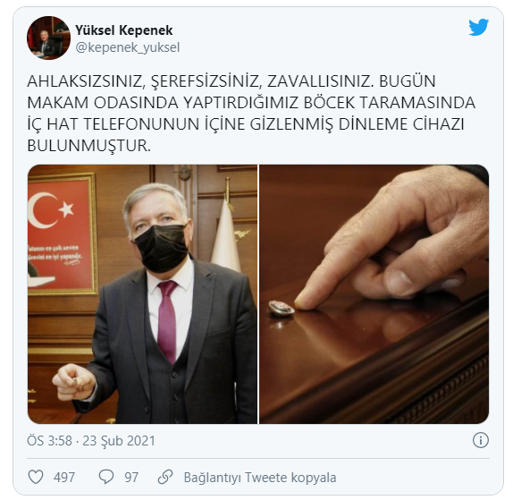 Odasında dinleme cihazı bulunduğunu açıklayan CHP'li Belediye Başkanı Kepenek: Seçim kazanmamı hazmedemediler