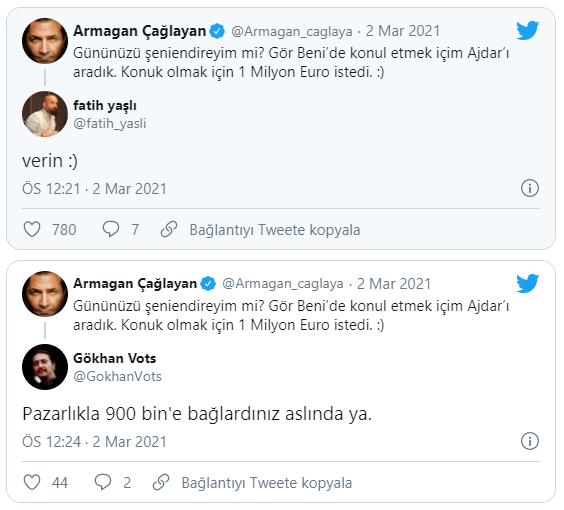 Armağan Çağlayan'dan Ajdar açıklaması: '1 milyon euro istedi'