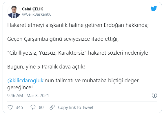 Kılıçdaroğlu'nun avukatı: Erdoğan hakkında 5 paralık dava açtık