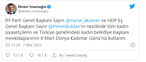 İmamoğlu'nun Akşener ve Buldan'ı etiketlediği 8 Mart mesajına İYİ Partili Ağıralioğlu'ndan tepki