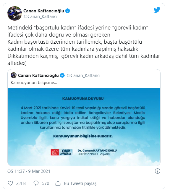 CHP, sağlık çalışanı kadına hakaret ettiği iddia edilen meclis üyesi hakkında soruşturma başlattı