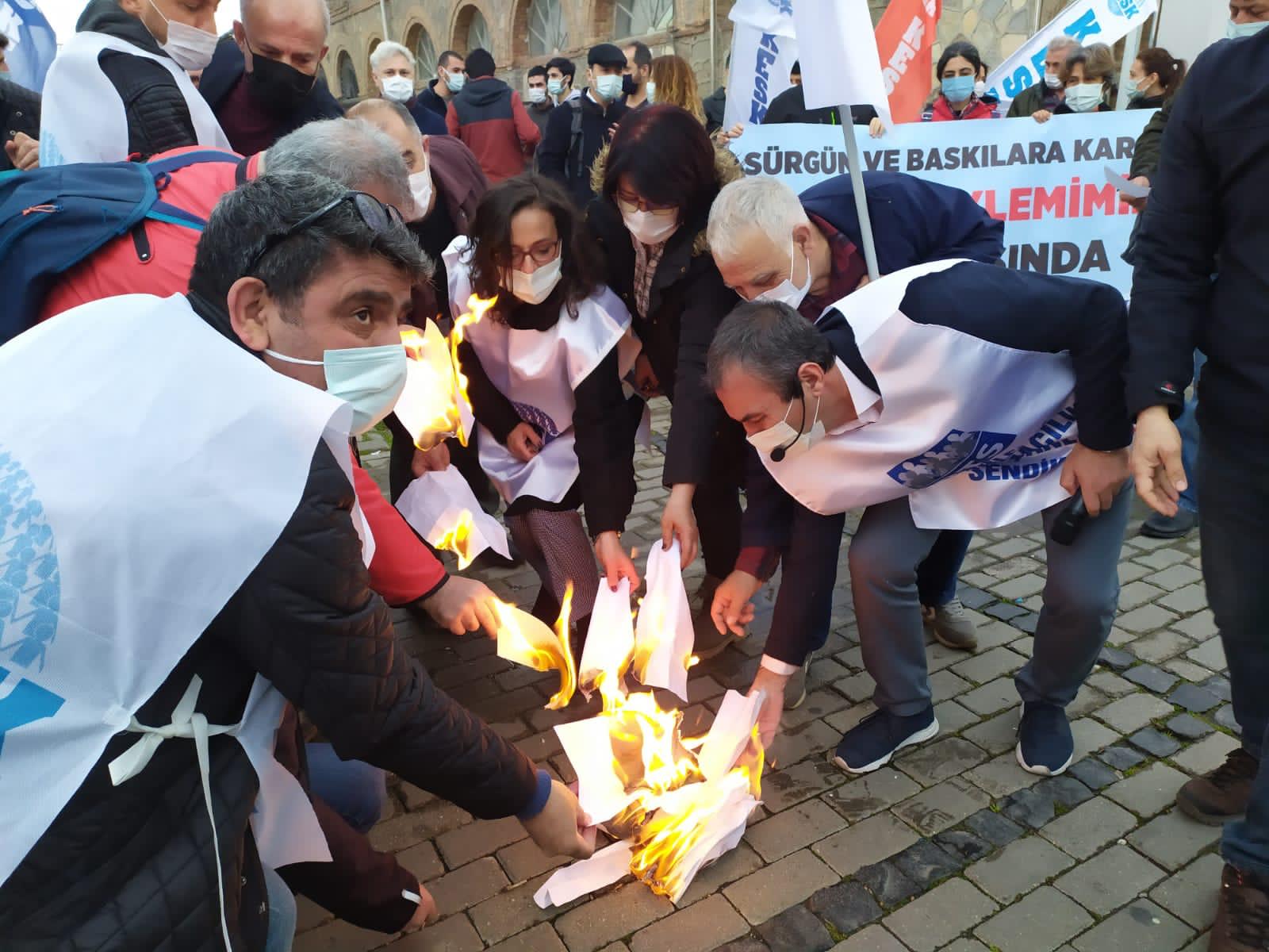 KESK’ten bodro yakma eylemi