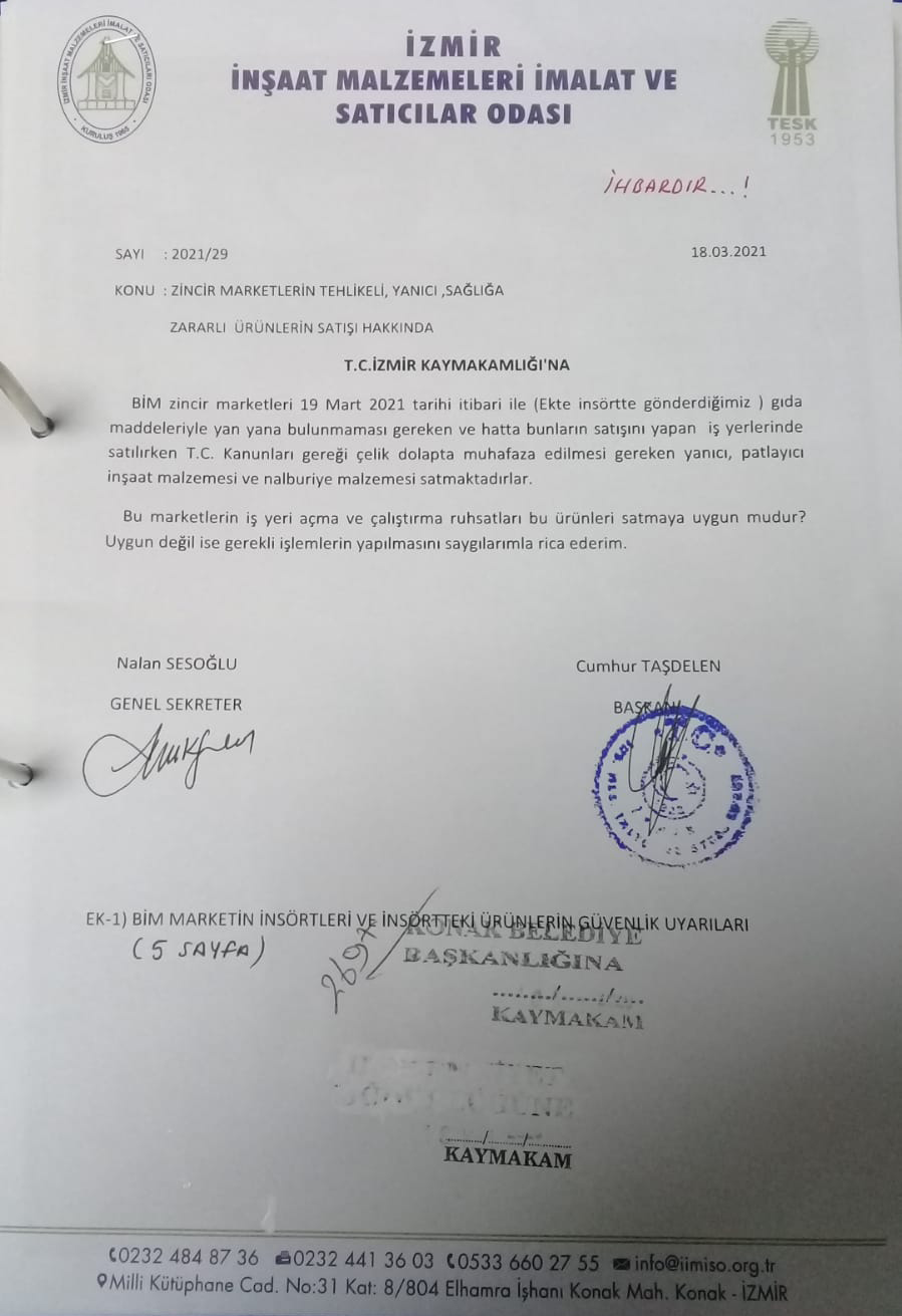 "Yanıcı ve patlayıcı maddeler gıda malzemelerinin yanında satılıyor"