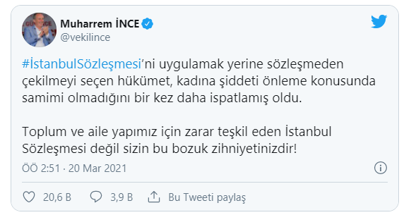 İstanbul Sözleşmesi kaldırıldı tepkiler çığ gibi büyüdü: Size ve tüm kötülüklerinize rağmen biz yaşayacağız ve Sözleşmeyi geri getireceğiz!
