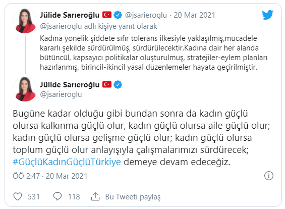 İstanbul Sözleşmesi kaldırıldı tepkiler çığ gibi büyüdü: Size ve tüm kötülüklerinize rağmen biz yaşayacağız ve Sözleşmeyi geri getireceğiz!