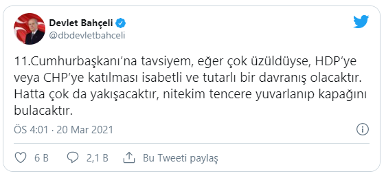 Bahçeli, Abdullah Gül’e seslendi: HDP’ye veya CHP’ye katılması isabetli olacaktır