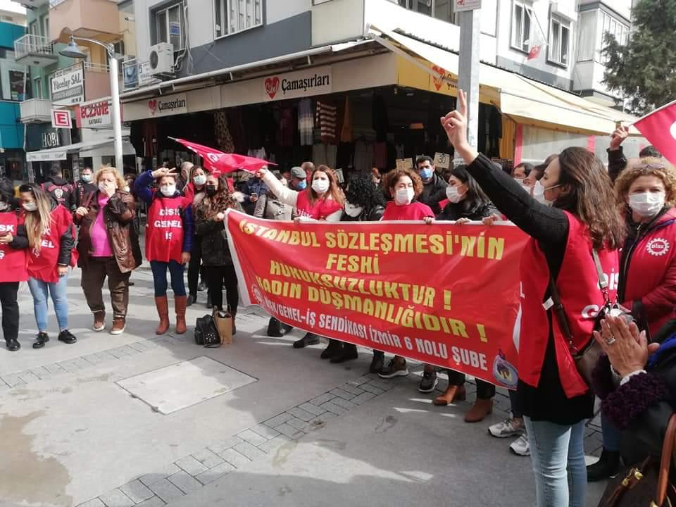 Genel-İş İzmir 6 Nolu Şube; "Sözleşmeden çekilmek kadın düşmanlığıdır"
