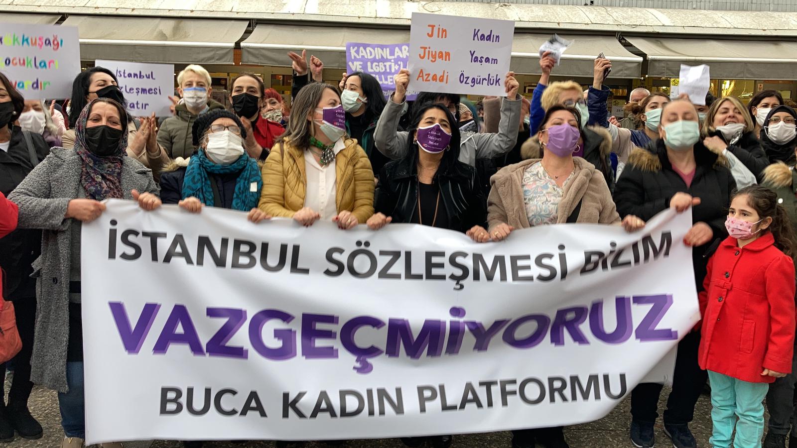 Bucalı kadınlar bir araya geldi: “Sözleşmeden vazgeçmeye niyetimiz yok”