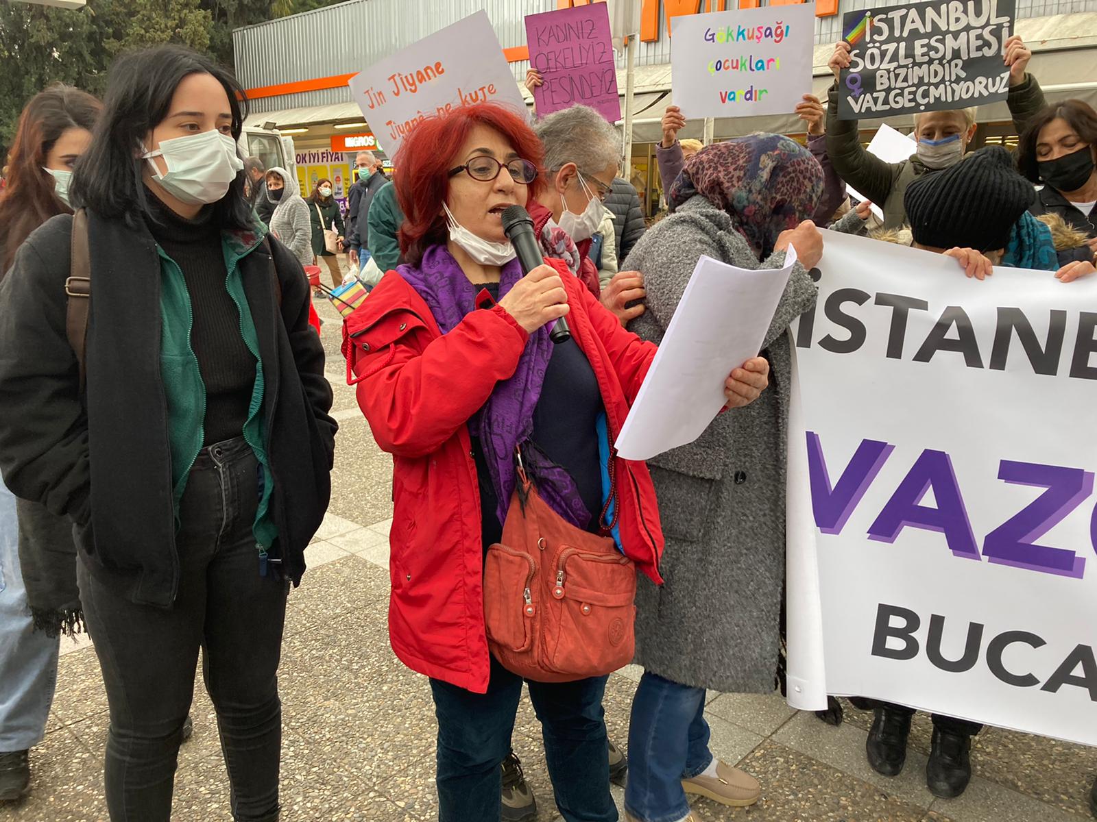 Bucalı kadınlar bir araya geldi: “Sözleşmeden vazgeçmeye niyetimiz yok”