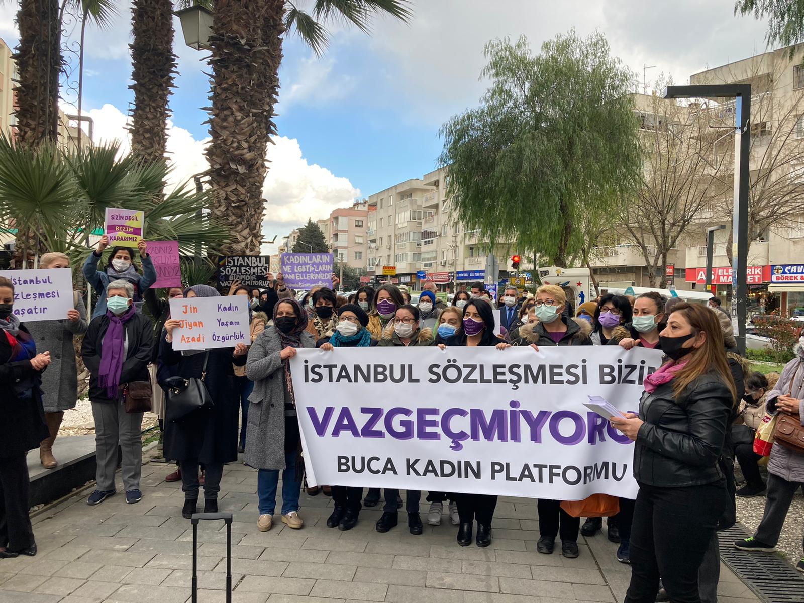 Bucalı kadınlar bir araya geldi: “Sözleşmeden vazgeçmeye niyetimiz yok”