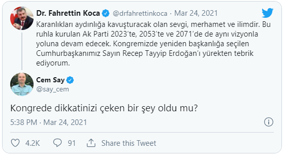 Kongre sonrası yaptığı açıklamayla dikkati bir kez daha üzerine çeken Koca'ya sosyal medyadan tepki yağdı