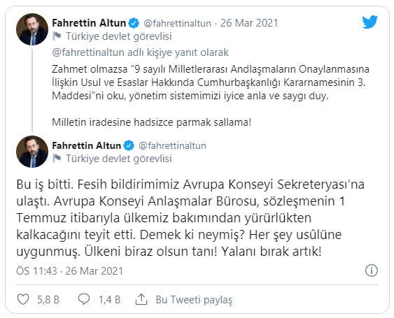 Fahrettin Altun'dan Özgür Özel'e İstanbul Sözleşmesi tepkisi: Yine zırvalamış, o iş bitti