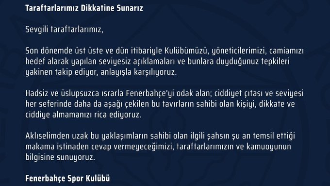 Fenerbahçe'den Galatasaray Başkanı Mustafa Cengiz'e sert cevap! "Hadsiz, ciddiye almayın..."