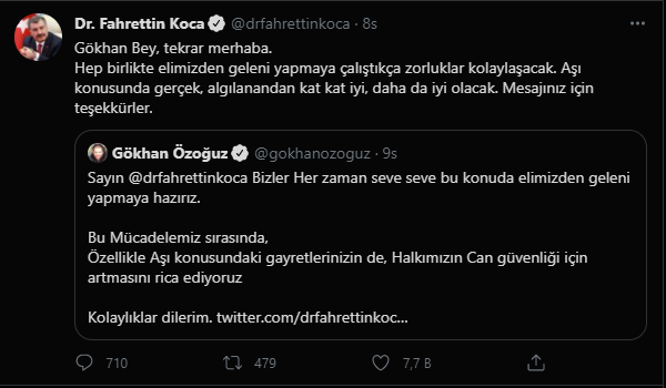 Bakan Koca’dan Gökhan Özoğuz’a yanıt: Artan vaka sayısında suçumuz yok sorumluluğumuz var