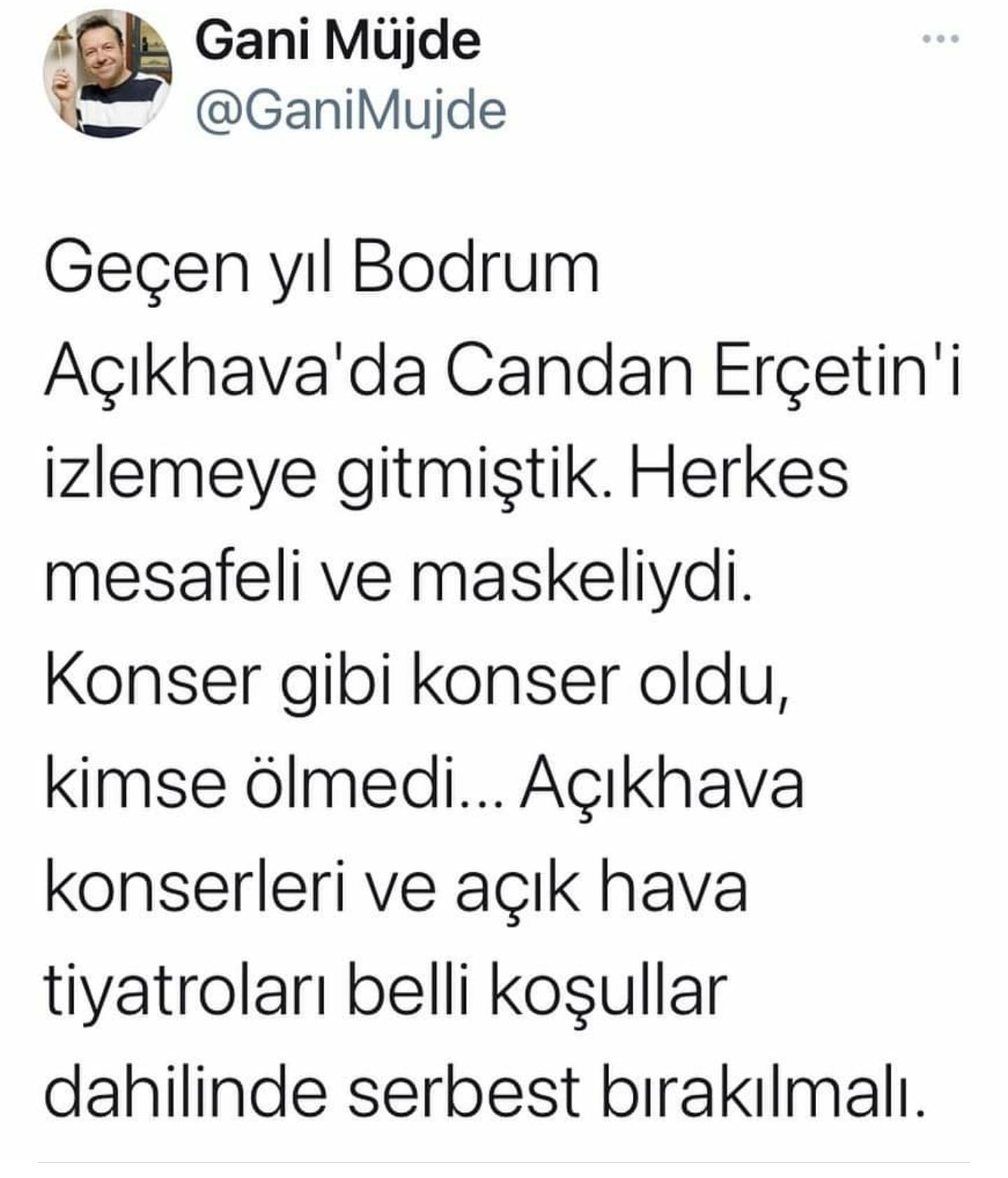 Gani Müjde’den açıkhava etkinlikleri çağrısı