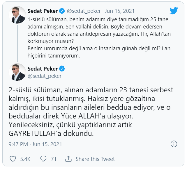 Peker’den Soylu’ya: İş Bankası’na yerleştirdiğin diğer üç kişiyi de biliyorum