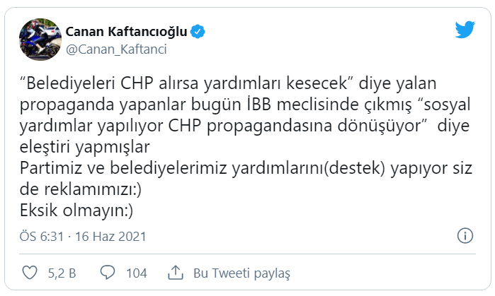 İBB Meclisi’ndeki AK Parti’li üyenin iddiasına CHP’li Kaftancıoğlu’ndan yanıt: Belediyelerimiz yardımlarını yapıyor siz de reklamımızı