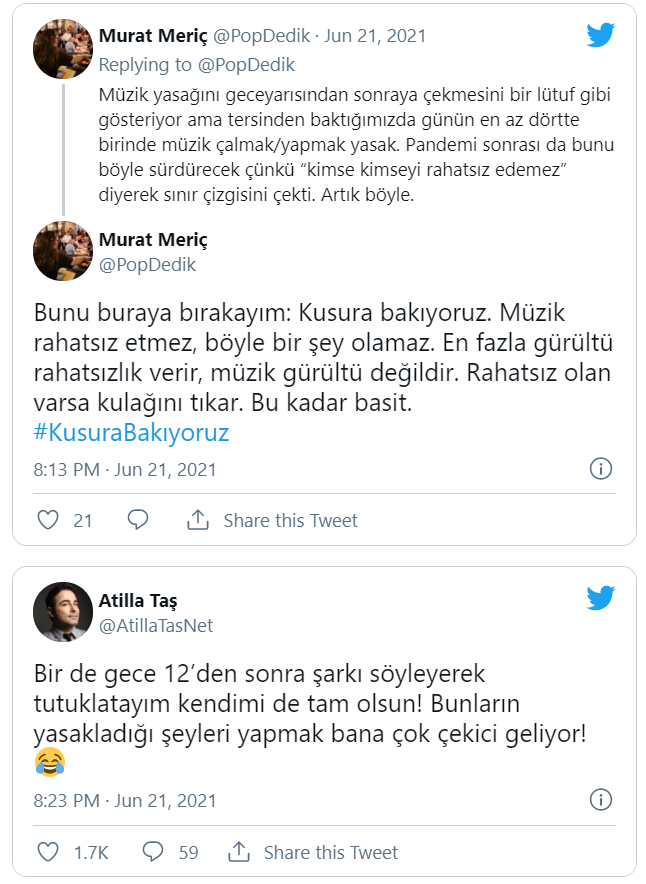 Erdoğan’ın ‘müzik yasağı’ açıklamasına tepki yağdı: #kusurabakıyoruz