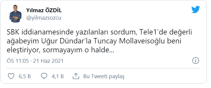 Uğur Dündar’dan Yılmaz Özdil’e: Yazıklar olsun sana