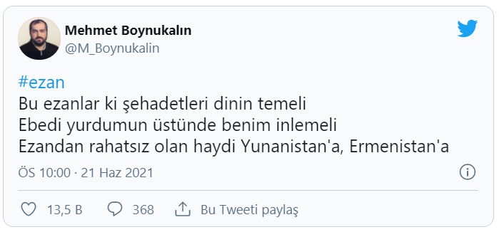 Eski Ayasofya imamı Boynukalın: Ezandan rahatsız olan haydi Yunanistan’a, Ermenistan’a