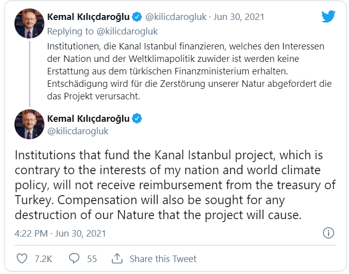 Kılıçdaroğlu’ndan Kanal İstanbul için 4 dilde tweet: Para alamayacaksınız