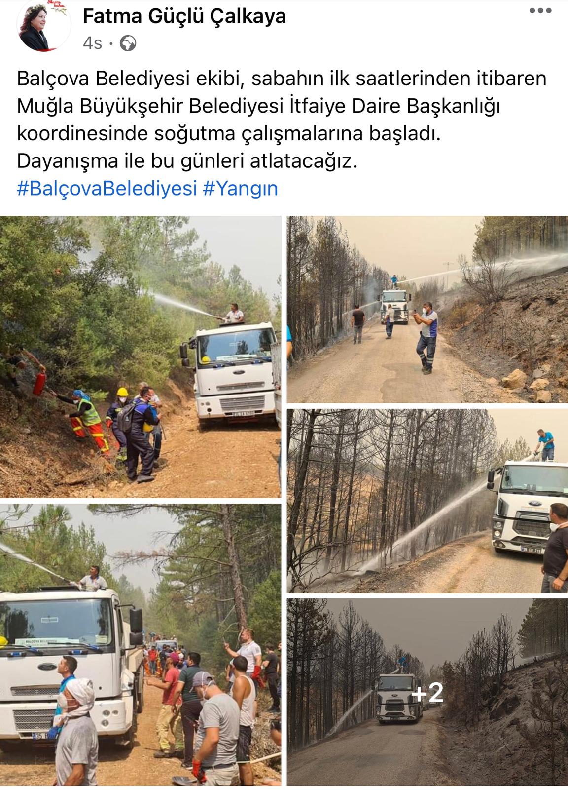 Balçova Belediyesi’nden Muğla’daki orman yangına destek