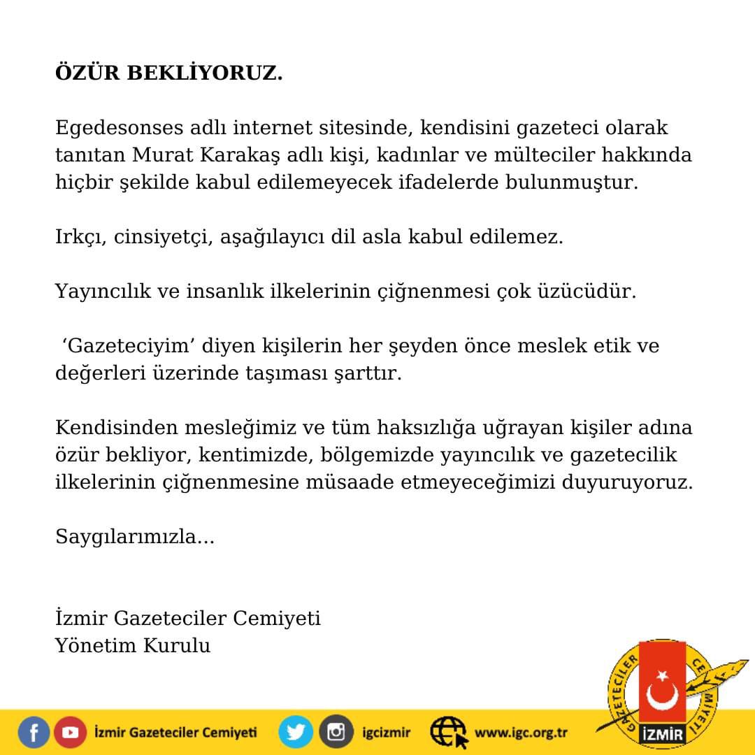 Murat Karakaş’ın ırkçı ve cinsiyetçi açıklamalarına İGC'den sert tepki