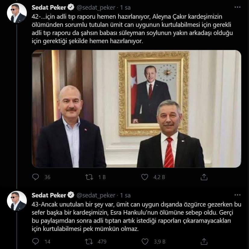 Sedat Peker'den yeni iddialar: Zindaşti, Burhan Kuzu, Ümitcan Uygun, Aleyna Çakır...