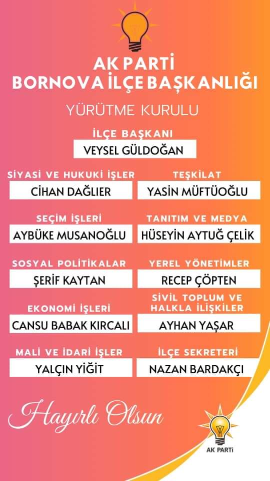 AK Parti Bornova’da Yürütme Kurulu belli oldu