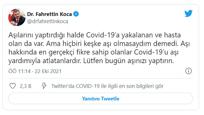 Bakan Koca'dan 'aşı' çağrısı