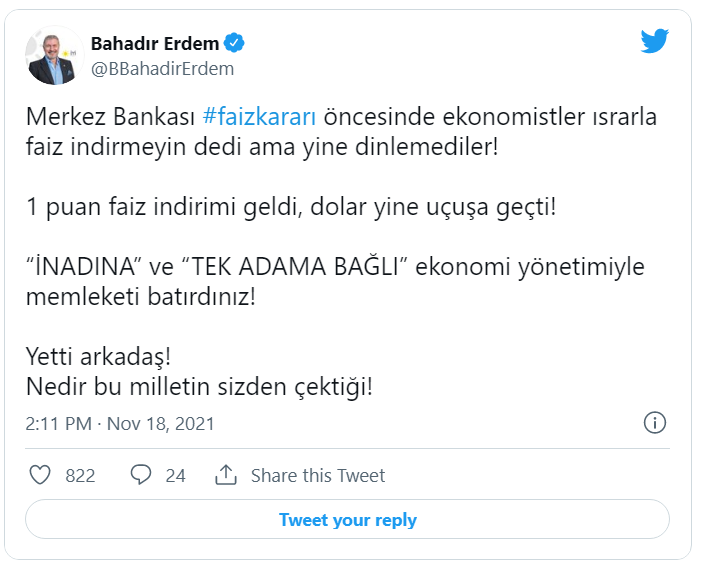 Siyasilerden Merkez Bankası'nın faiz indirme kararına ilk tepkiler