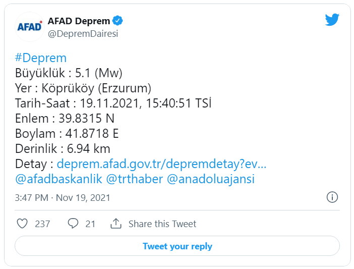 Erzurum'da 5,1 büyüklüğünde deprem... 2 kişi enkazdan sağ çıkarıldı