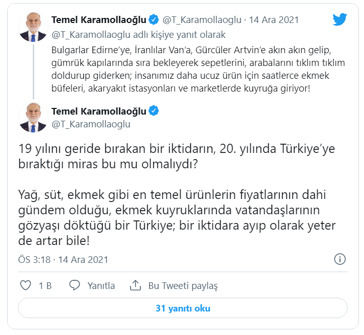 Karamollaoğlu: İktidarın Türkiye’ye bıraktığı miras bu mu olmalıydı?