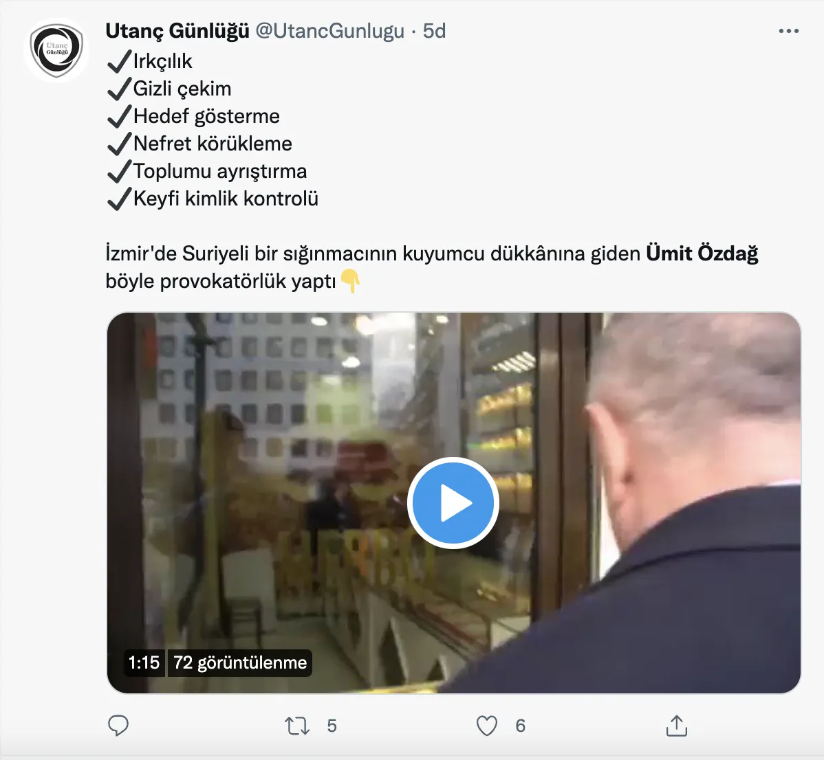 Ümit Özdağ, kimlik ve ruhsat sorduğu kuyumcuyu hedef gösterdi, tepki gösterenlere 'Stratejik salaklar' dedi