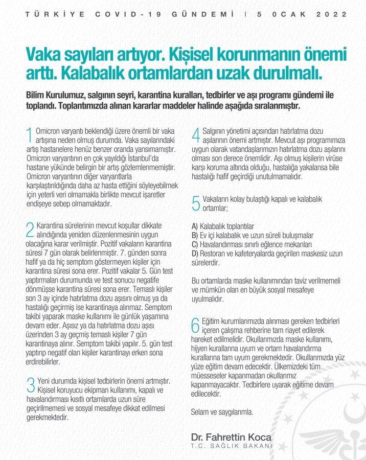 Karantina süresi değişti! Bakan Koca açıkladı