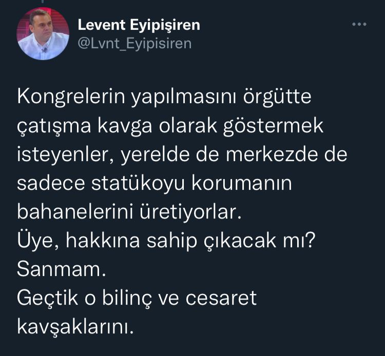 CHP PM Eski Üyesi Eypişiren’den kurultay kararına tepki