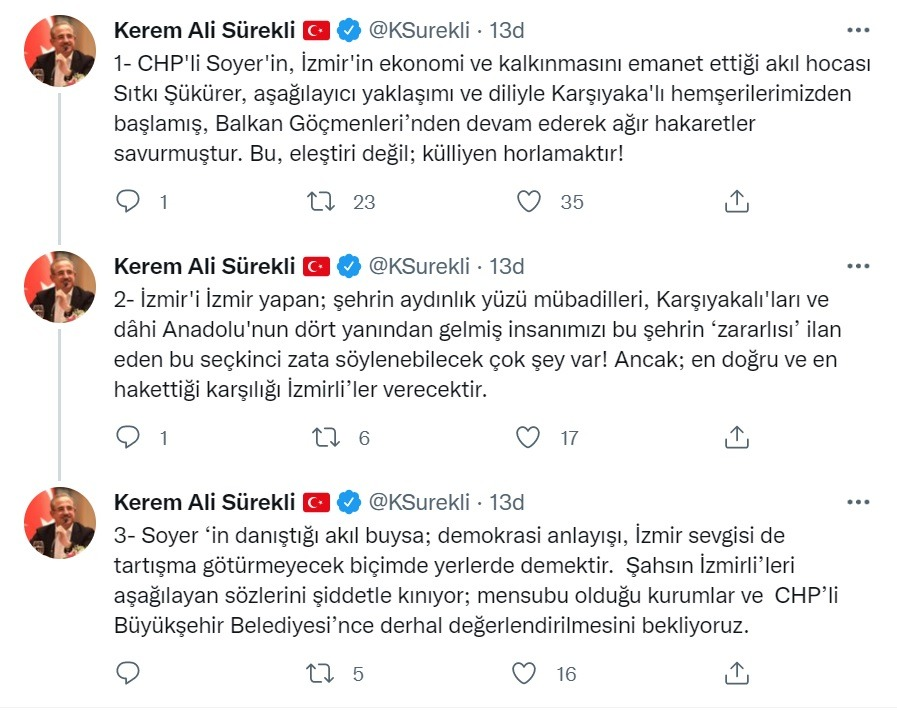 Sürekli'den Şükürer'e cevap: 'Bu eleştiri değil, külliyen horlamaktır!'