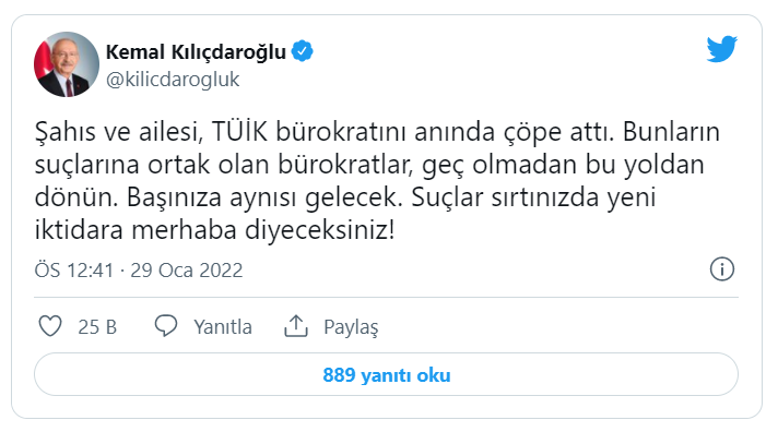 Kılıçdaroğlu'ndan TÜİK Başkanı Dinçer'in görevden alınmasıyla ilgili açıklama