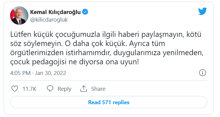 Kılıçdaroğlu, kendisine hakaret ettirilen çocuk hakkında uyardı: “Kötü söz söylemeyin, çocuk pedagojisi ne diyorsa ona uyun”