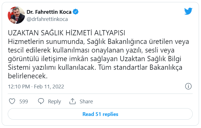 Bakan Koca'dan 'Uzaktan Sağlık Hizmeti' açıklaması