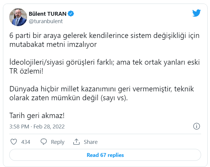 6 partinin güçlendirilmiş parlamenter sistemi metnine AK Parti ve MHP'den ilk tepki