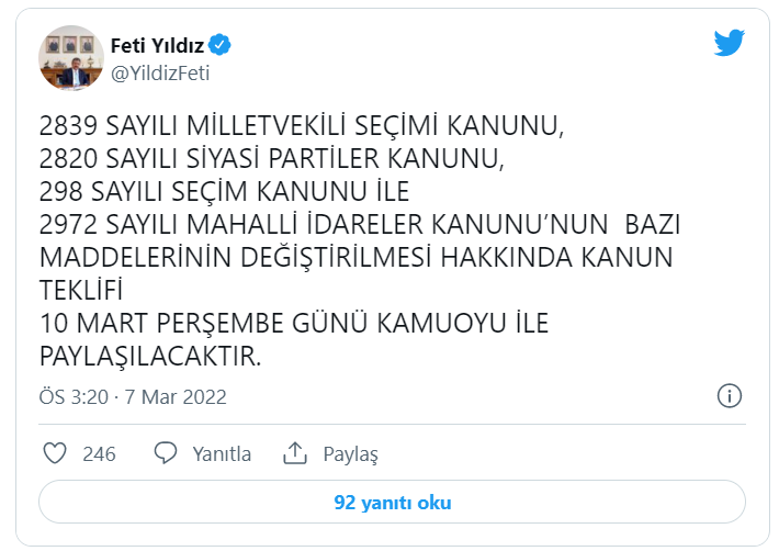 Seçim Kanunu teklifi perşembe günü Meclis’e sunuluyor
