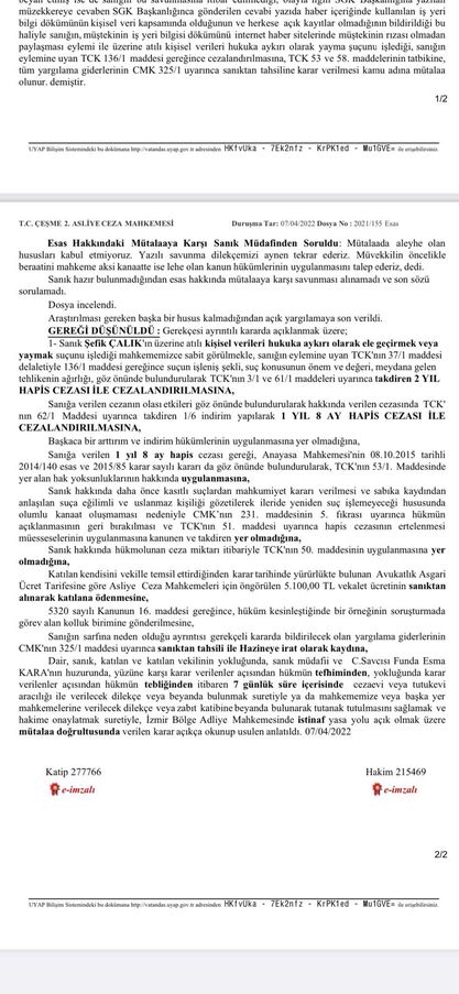 Kalonya haberi mahkumiyet getirdi