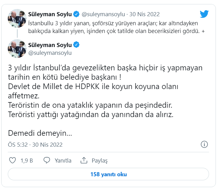 Süleyman Soylu İmamoğlu’nu hedef aldı: Tarihin en kötü belediye başkanı