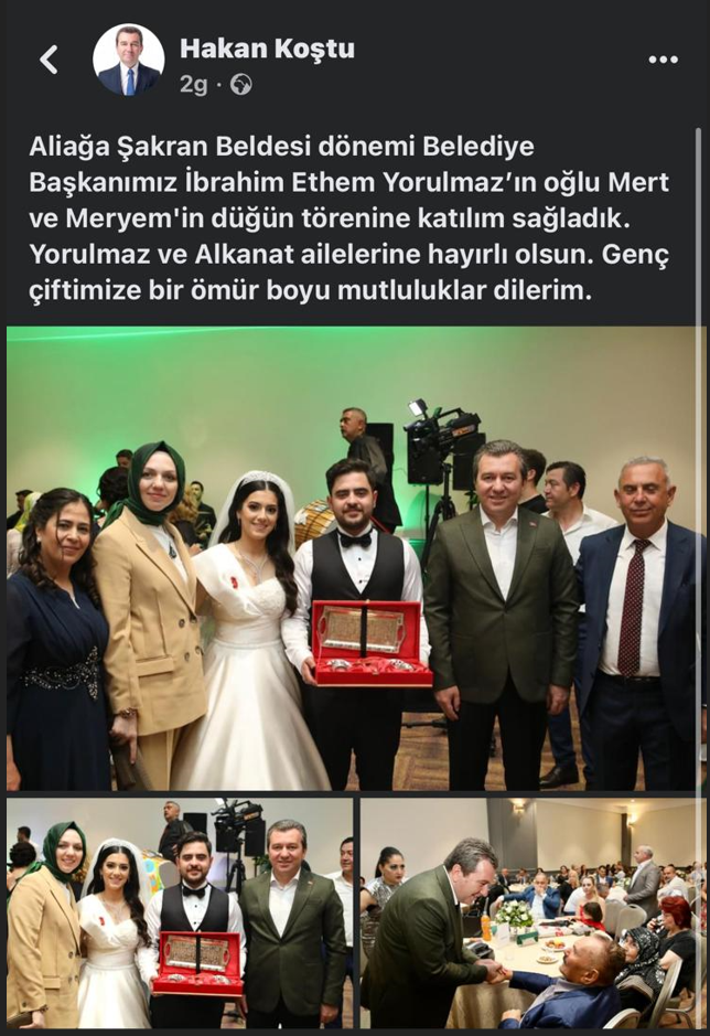 Başkan Koştu’dan şaşırtan paylaşım; Partisine “buğz” edenin düğününe katıldı