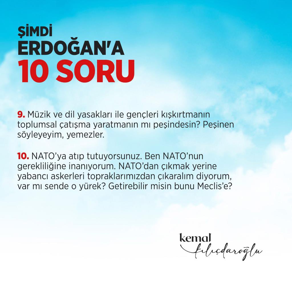 Kılıçdaroğlu, 23’te soracağım demişti: “Bir damla cesaretin varsa bu sorulara verirsin”