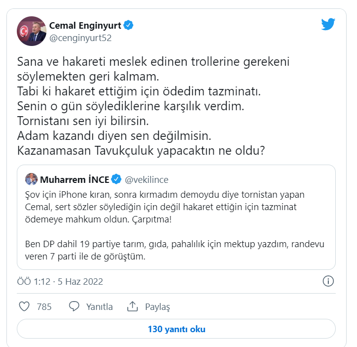 Muharrem İnce ile Cemal Enginyurt arasında sert polemik!