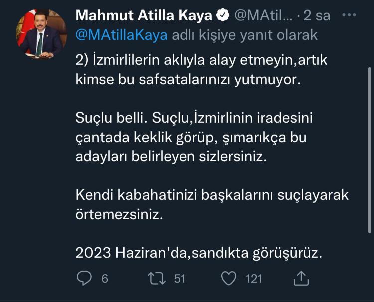 AK Partili Kaya, “İzmirlilerin aklıyla alay etmeyin!”
